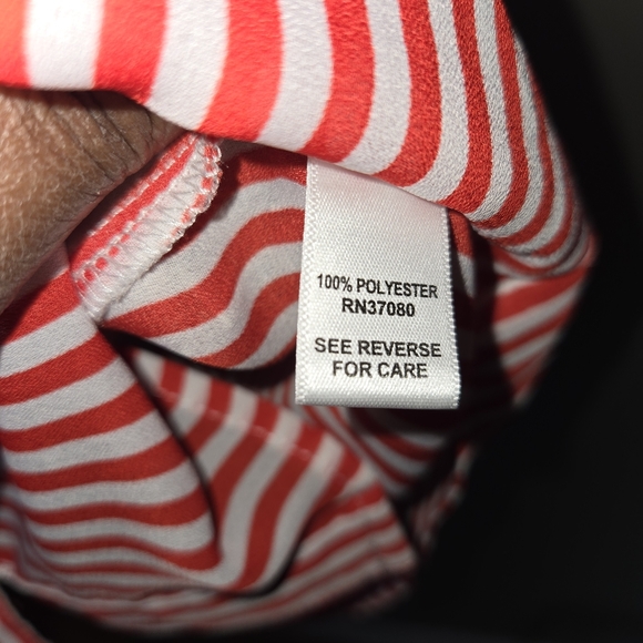 Cato Blouse sz Small Red/White stripes - Picture 5 of 5